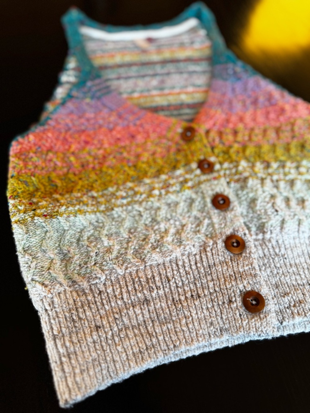 Pilcro Anthropologie Salomon Swank Tank Sweater Vest Top Rainbow Crochet - Picture 6 of 11